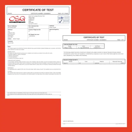 Click Here To Enlarge This Photo Of ISO 9001&colon;2015 Traceable Calibration Certificate &lpar;Single Weight&rpar;